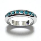 Yahoo! Yahoo!ショッピング(ヤフー ショッピング)6号 フルエタニティ スワロフスキークリスタル ターコイズブルー シルバー リング 指輪 ユニセックス 男女兼用 レディース メンズ