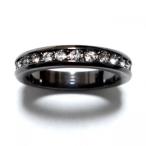 Yahoo! Yahoo!ショッピング(ヤフー ショッピング)3号 フルエタニティ スワロフスキークリスタル ガンメタ リング 指輪 ユニセックス 男女兼用 レディース メンズ