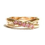 Yahoo! Yahoo!ショッピング(ヤフー ショッピング)13号 クロスライン スワロフスキークリスタル ライトローズ ピンクゴールド リング 指輪 レディース