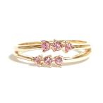 Yahoo! Yahoo!ショッピング(ヤフー ショッピング)15号 ダブルライン スワロフスキークリスタル ライトローズ ピンクゴールド リング 指輪 レディース