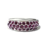 Yahoo! Yahoo!ショッピング(ヤフー ショッピング)19号 ゴージャス パヴェ スワロフスキークリスタル アメジスト シルバー リング 指輪 ユニセックス 男女兼用 レディース メンズ