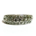 Yahoo! Yahoo!ショッピング(ヤフー ショッピング)11号 ゴージャス パヴェ スワロフスキークリスタル グレー シルバー リング 指輪 ユニセックス 男女兼用 レディース メンズ