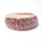 Yahoo! Yahoo!ショッピング(ヤフー ショッピング)9号 ゴージャス パヴェ スワロフスキークリスタル ライトローズ ピンクゴールド リング 指輪 レディース