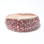 Yahoo! Yahoo!ショッピング(ヤフー ショッピング)19号 ゴージャス パヴェ スワロフスキークリスタル ライトローズ ピンクゴールド リング 指輪 レディース