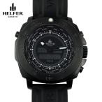 ヘルファー メンズ腕時計 HELFER SPACE ELEMENT GLOBE TRAVELER オールブラック ワールドタイム デジアナ ビッグフェイス スイス時計 日本総代理店