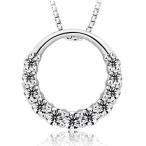 爆買 ネックレス レディース/贅沢11粒 リング ネックレス/プラチナ仕上げ/シルバー925 cz ギフト