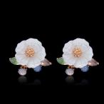 フラワー ピアス キラキラ ゴールド 可愛い アクセサリー キュート カラフル 七色 レディース 花 女子 スタッド プレゼント お出掛け 普段使い 記念日 誕生日