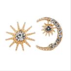 Yahoo! Yahoo!ショッピング(ヤフー ショッピング)爆買 太陽と月 ピアス スター ピアス 宇宙 天体 星 アクセサリー キラキラ プチデザイン カジュアル パーティ ギフト プレゼント 彼女 女性 アシンメトリー
