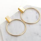 Yahoo! Yahoo!ショッピング(ヤフー ショッピング)爆買 スクエア フープピアス サークル 円 メタルゴールド 大人 カジュアル オフィス 女性 レディース 彼女 シンプル トレンド アクセサリー