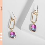 Yahoo! Yahoo!ショッピング(ヤフー ショッピング)爆買 レトロ虹色 ピアス レインボー ゴールド おしゃれ 揺れる ベーシック シンプル 二次会 パーティ 結婚式 春 夏 韓国  プチプラ人気 キレイめ 大人