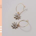 Yahoo! Yahoo!ショッピング(ヤフー ショッピング)爆買 フラワー ラインストーン フープ ピアス 大ぶり フェミニン おしゃれ かっこいい 二次会 パーティ 結婚式 新作 韓国  プチプラ 人気 キレイめ 大人