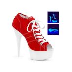 セクシー [ Pleaser プリーザー ] オープントゥスニーカーヒールDEL600SK-01/RCA/NW・レッドショートブーツ セクシーコスチューム 【送料無