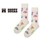 Happy Socks ハッピーソックス Summer Lo-Fi サマーローファイ ベージュ クルー丈 ソックス 靴下 メンズ レディース 10240060