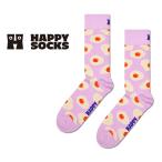 Happy Socks ハッピーソックス Sunny Side Up サニーサイドアップ 目玉焼き ピンク クルー丈 ソックス 靴下 メンズ レディース 10240076