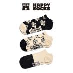 [3足セット]Happy Socks ハッピーソックス Pets CAT & DOGS キャット ドッグ スニーカー丈 ソックス 靴下 メンズ レディース 10240117