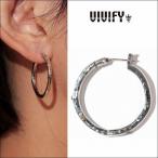 ビビファイ VIVIFY フープ ピアス シルバーHammered Hoop Pierce（XL） 3mm body w/gold