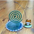 蚊取り線香 ホルダー 釣り吉ポチ君 犬 芝犬 豆柴 ステンドグラス