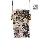  мелкий рисунок ателье цветочный принт очки небольшая сумочка смартфон плечо с карманом .. волокно 2 . крепдешин Sakura . расческа темно синий 