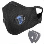 自転車用マスク スポーツマスク バイク用 マスク 花粉 砂 埃 対応 高性能フィルター付き 男女兼用 メッシュブラック-マジックテープ式