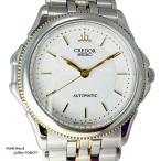 クレドール パシフィーク GCBB996 中古 メンズ腕時計 セイコー SEIKO 自動巻き K18YG × SS ホワイト文字盤
