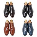 GLENFORD ハンドメイド 本革 プレーントゥ ホールカット ビジネスシューズ レースアップ マッケイ製法 ブラック ダークブラウン ライトブラウン ネイビー 888