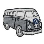 ワッペン アイロン ワーゲンバス ヒッピー レトロ アート シルバー 車 CAR デザイン アップリケ わっぺん パッチ 膝あて アイロンで簡単貼り付け
