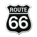 ワッペン ROUTE66(ブラック) アメリカ 車 標識 アップリケ わっぺん アイロンで簡単貼り付け