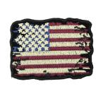 ワッペン アイロン USA アメリカ 国旗 フラッグ ブラック ビンテージ加工風 FLAG アップリケ わっぺんwappen アイロンで簡単貼り付け