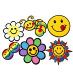 ショッピングワッペン ワッペン6点セット スマイル にこちゃん かわいい デザイン20 ワッペン 目印 アップリケ わっぺん アイロンで簡単貼り付け