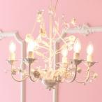 ショッピングシャンデリア シャンデリア プリンセス・ホワイトローズ キャンドル型ライト ６灯