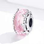  очарование розовый * пятно no стекло цветочный . брать .925 sterling серебряный 