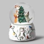 スノードーム ツリーと遊ぶ子猫たち クリスマス・キャッツ オルゴール付き