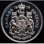 1976 год Canada 50 цент монета - никель - устойчивый Like монета - Elizabeth 2. женщина .