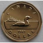 1989 год Canada $1 доллар Looney - устойчивый Like - Elizabeth 2.-UNC -