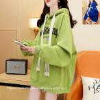 ショッピング森ガール パーカー レディース パーカーワンピース プリント オーバーサイズ 森ガール ブルオーバ 秋服