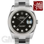 ロレックス デイトジャスト 116234G ブラック オイスターブレス ROLEX 中古 メンズ   ...