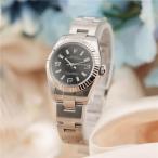 ロレックス オイスターパーペチュアル 176234 ブラック 保証書2008年 Z番 ROLEX 中古レディース 腕時計