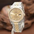 ロレックス デイトジャスト 16233G シャンパン 保証書2000年 シリアルP番 ROLEX 中古メンズ 腕時計 送料無料