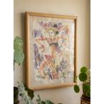 バリ島 ウブド アーティスト作 バリ舞踊 水彩画 額装済み アート 絵画 48×38cm インテリア雑貨 エスニック アジアン