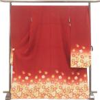 振袖 身丈176cm 裄73cm レディース 袷 桜 裄長 裄LLサイズ 秋冬春用 正絹（シルク）赤色 トールサイズ 美品