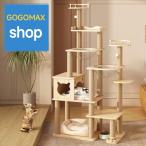 キャットタワー 木製 一体式 猫タワ