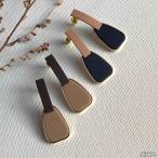 Yahoo! Yahoo!ショッピング(ヤフー ショッピング)シルバー925ポスト 大人マットカラー ツーピースピアス ブラウン ベージュ ネイビー 揺れるピアス 大人かわいい