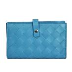 ボッテガヴェネタ 財布 レディース BOTTEGA VENETA 二つ折り財布 イントレチャート ブルー SWIMMING 609070 VCPP3 4611