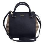 バーバリー BURBERRY ハンドバッグ ショルダーバッグ 2WAY バンウェル レザー×キャンバス ブラック×ベージュ系マルチ 80840241