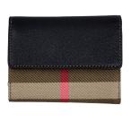 バーバリー 財布 レディース BURBERRY 三つ折り財布 キャンバス/レザー チェック/ブラック 80840321
