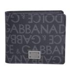 ドルチェ＆ガッバーナ 財布 メンズ DOLCE＆GABBANA 二つ折り札入れ ロゴ コーティングキャンパス ブラック/グレー BP1321 AJ705 8B969
