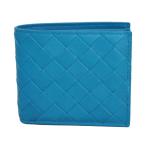 ボッテガヴェネタ 財布 メンズ BOTTEGA VENETA 二つ折り財布 イントレチャート レザー ブルー 605722 VCPQ4 4402