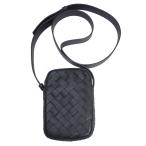 ショッピングヴェネタ ボッテガヴェネタ BOTTEGA VENETA クロスボディバッグ フォンケース イントレチャート レザー ブラック 743214 VCPQ3 8803