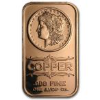 [カプセル付き] (新品) アメリカ「モルガン ドル・レプリカ」銅バー・1オンス 28.35gm 銅 コイン