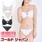 ブラジャー 大きいサイズ レディース 下着 セット 上下 ショーツ ノンワイヤー レース リボン 秋コーデ 春 夏 秋 冬 LL 2L 3L 4L 5L ブラック 黒 ホワイト 白